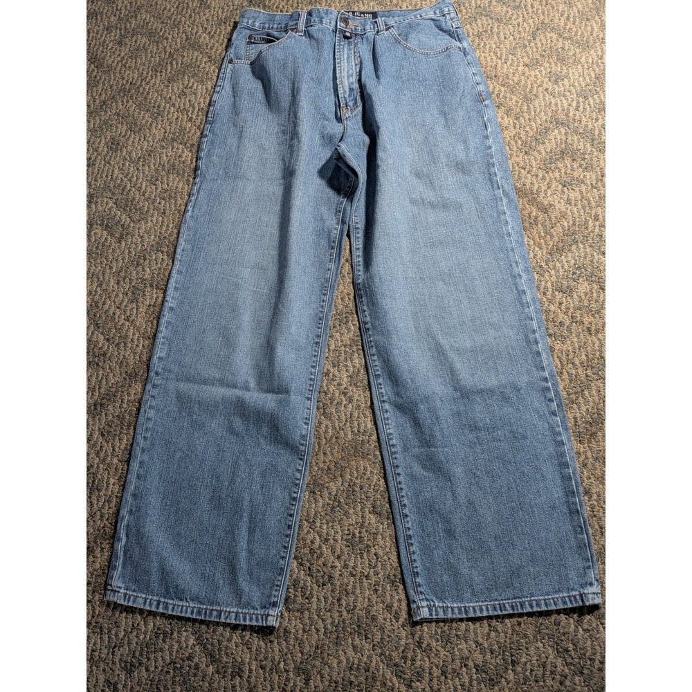 Nautica Jeans Company Mens 36x32(30) Blue Denim Straight Leg Pants Medium Wash